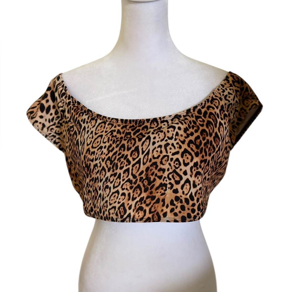 New XL Victoria’s Secret Brown Leopard Print Off the Shoulder Swim Bikini Top